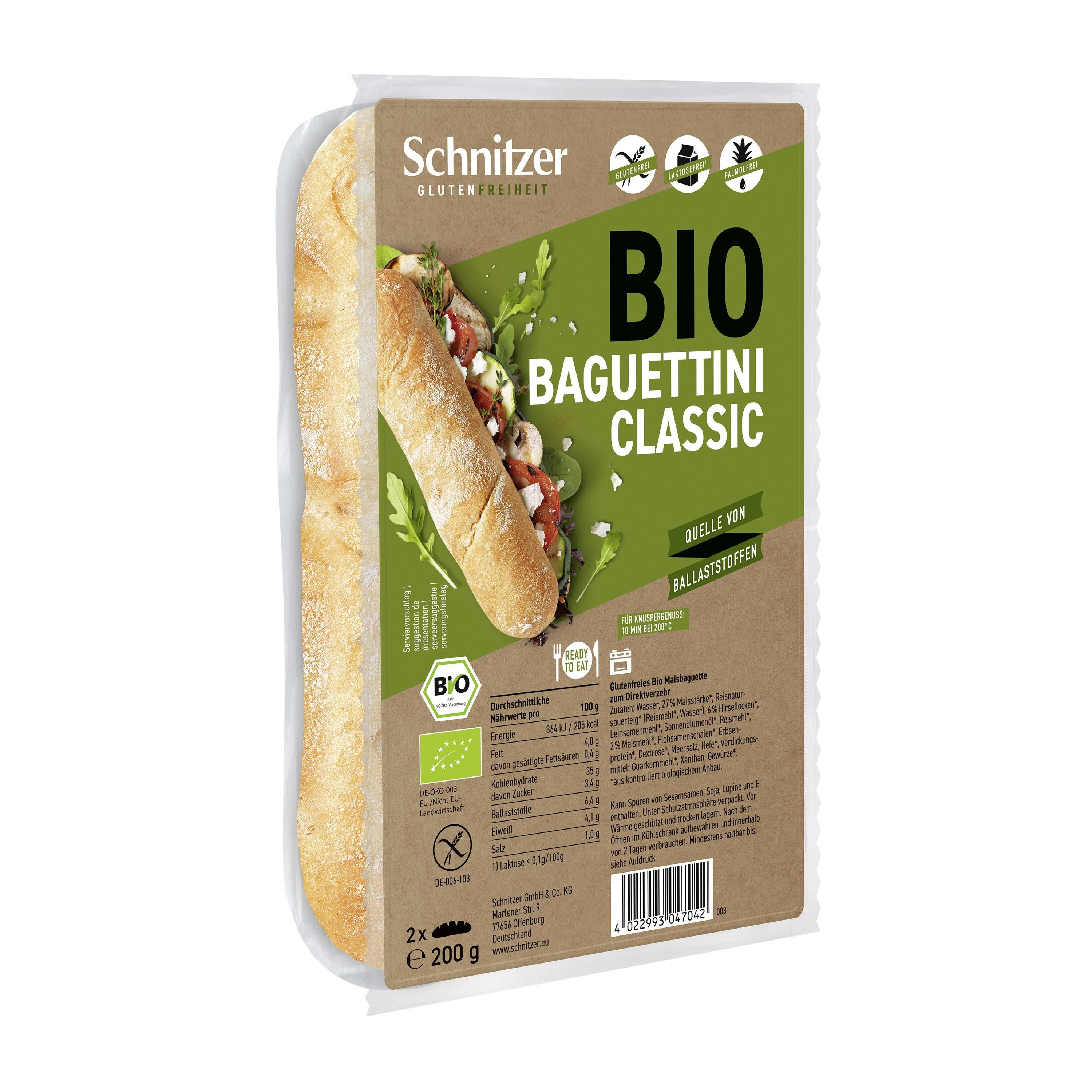 Schnitzer Bagetky klasik bezlepkové BIO 200 g