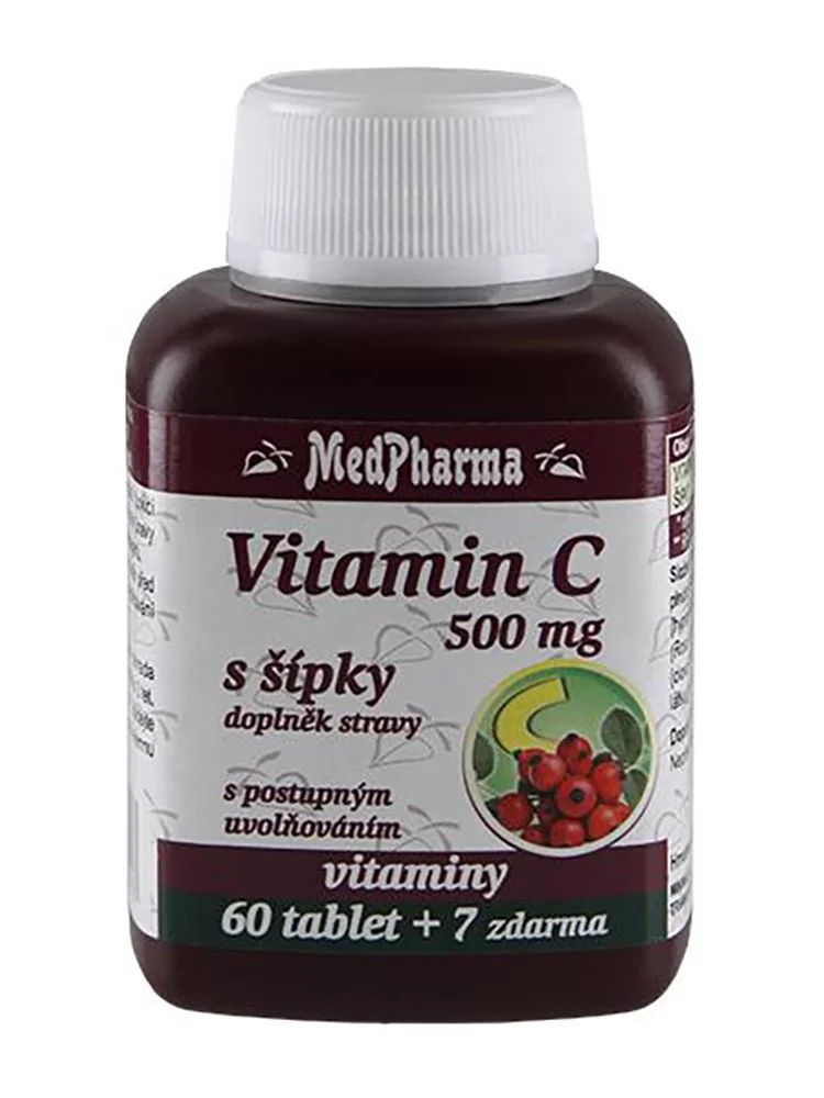 Medpharma Vitamin C se šípky 500 mg 67 tablet