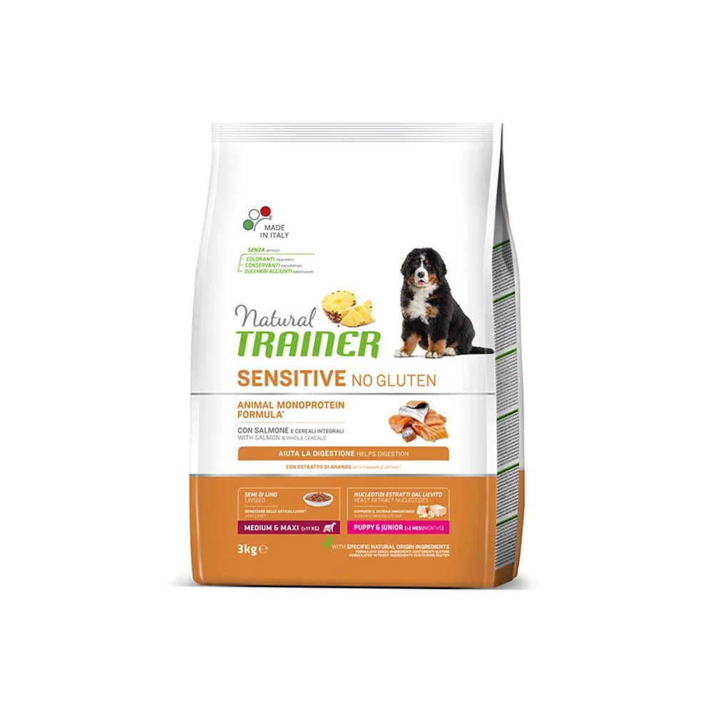 Natural Trainer No gluten medium/maxi losos granule 3 kg