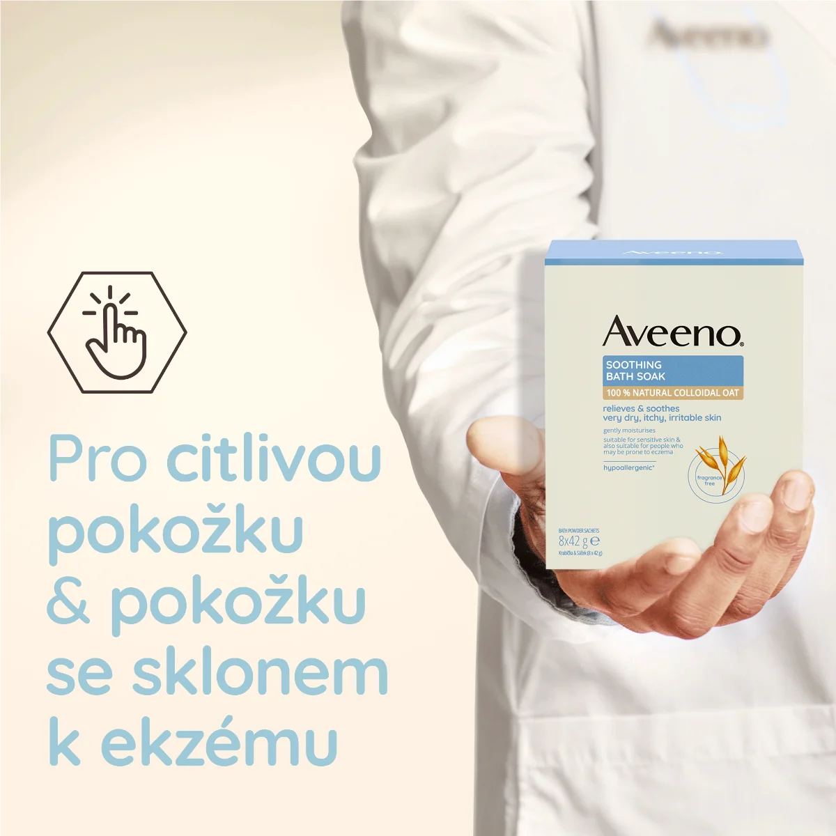 Aveeno Dermexa Zklidňující ovesná koupel 8x42 g