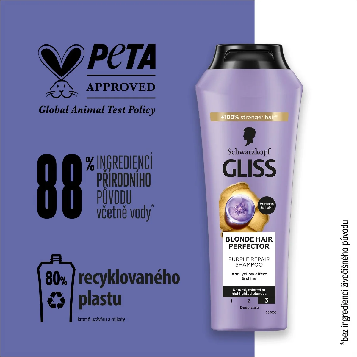 Gliss Blonde Perfector fialový šampon 250 ml