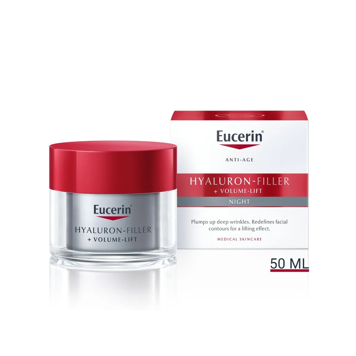 Eucerin Hyaluron-Filler + Volume-Lift noční krém proti vráskám 50 ml