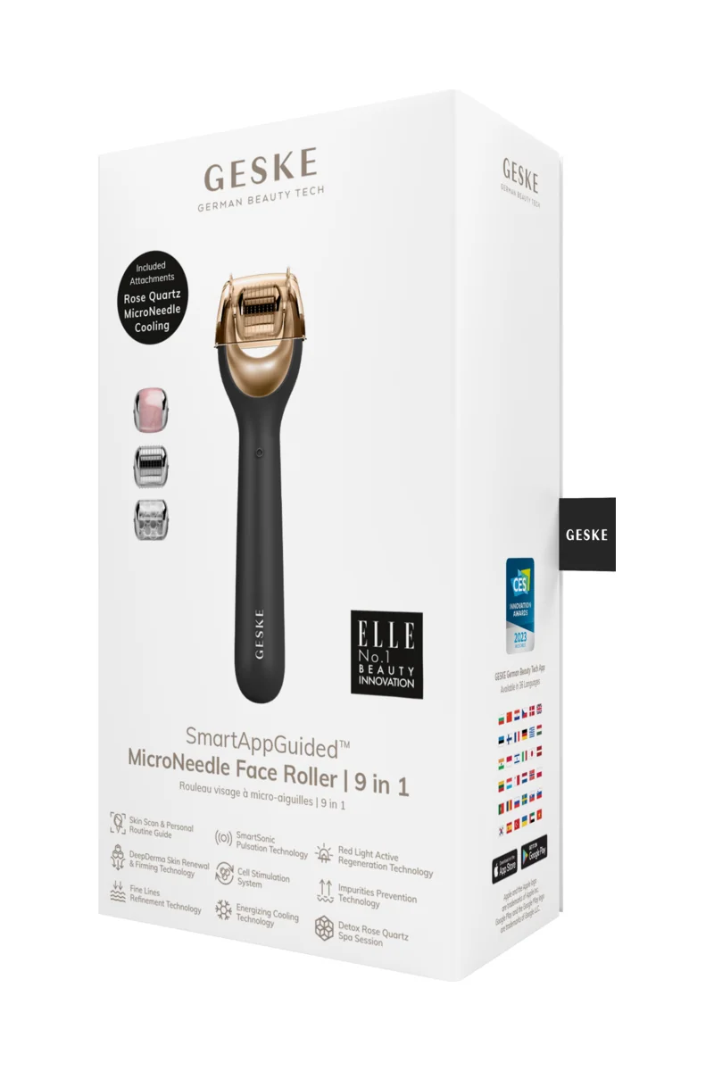 GESKE MicroNeedle Face Roller 9in1 masážní váleček s mikrojehličkami gray