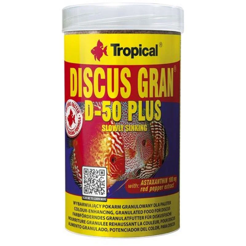 Tropical Discus Gran D-50 Plus 100ml/44g vybarvení podporující granulát pro všechny