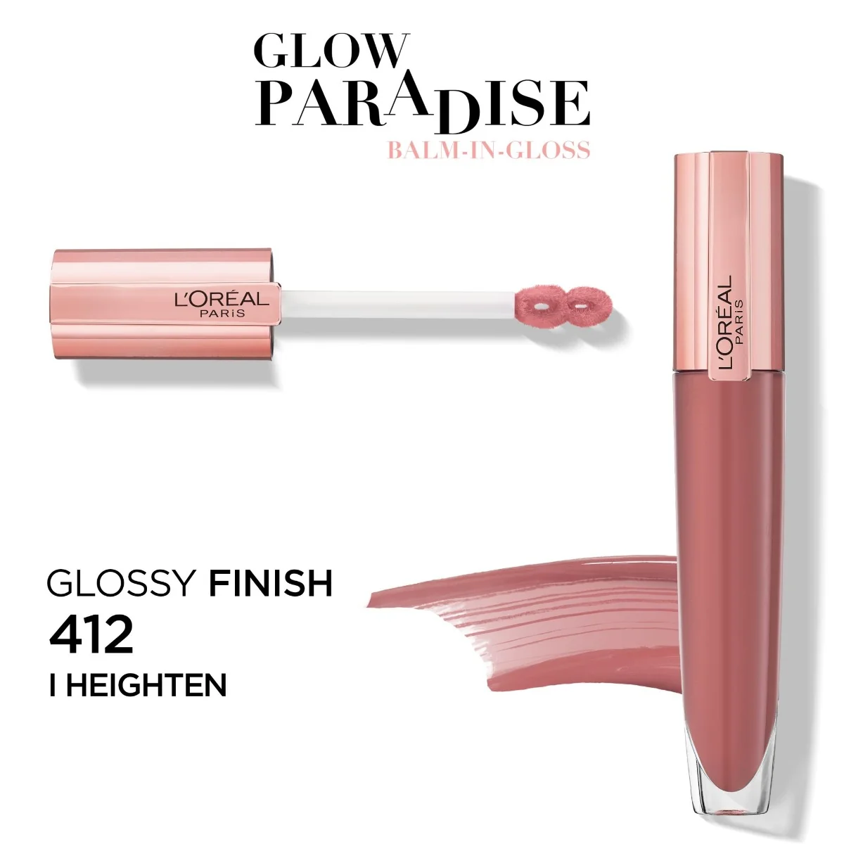 Loréal Paris Glow Paradise Balm in Gloss odstín 412 I Heighten lesk na rty 7 ml