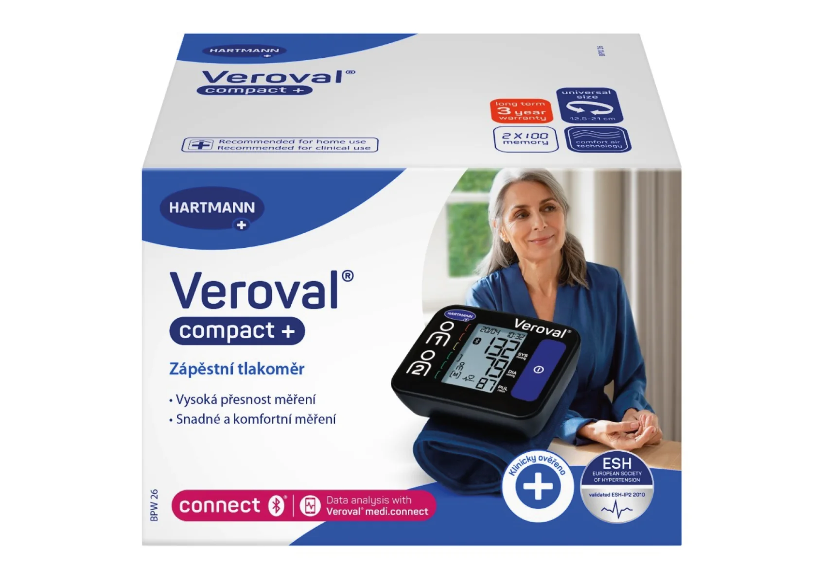 Veroval Compact+ connect digitální zápěstní tlakoměr