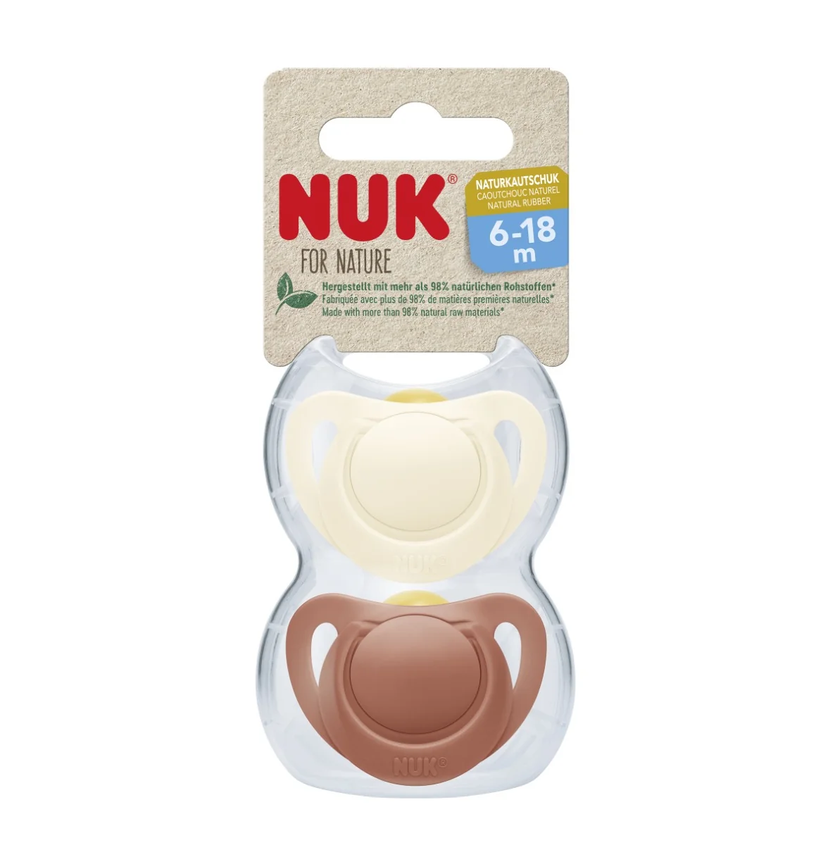 NUK For Nature Dudlík latex 6-18m box 2 ks