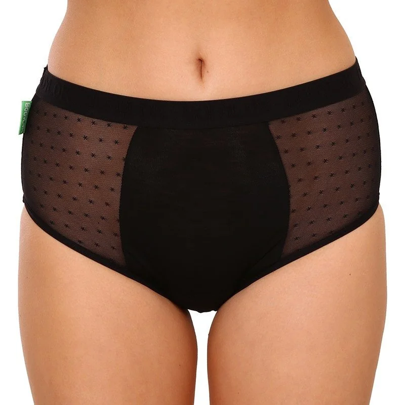 Bodylok Menstruační kalhotky Bambus Hi-Waist Black silná menstruace (BD2204) S