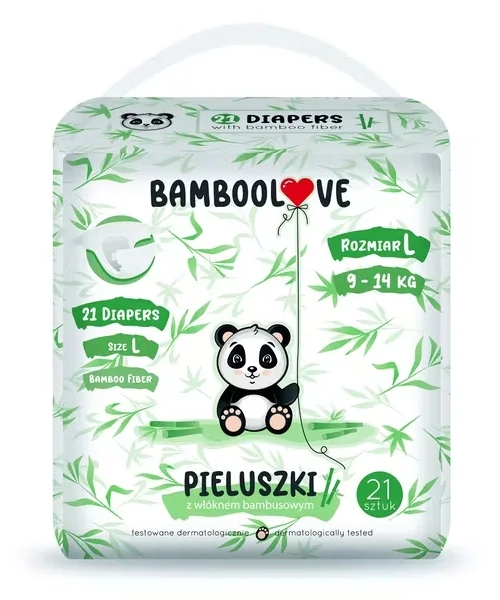 Bamboolove Pleny jednorázové Bambus vel. L 9-14 kg 21 ks