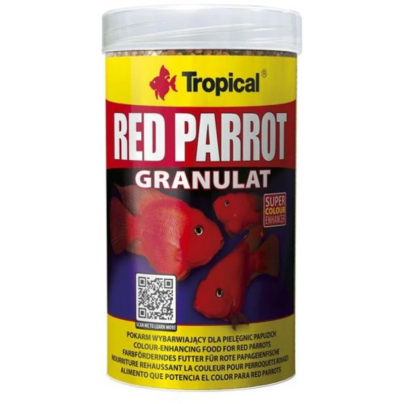 Tropical Red Parrot Granulat 1000ml/400g vybarvujúcí krmivo pro cichlidy papouščí 