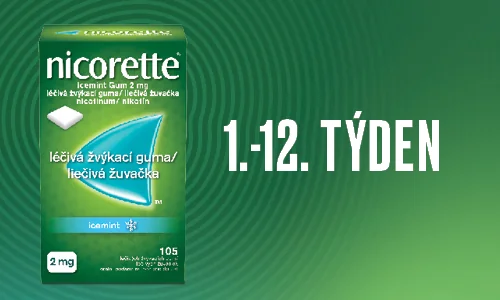 1.-12. týden používejte Nicorette® Gum 2 mg.