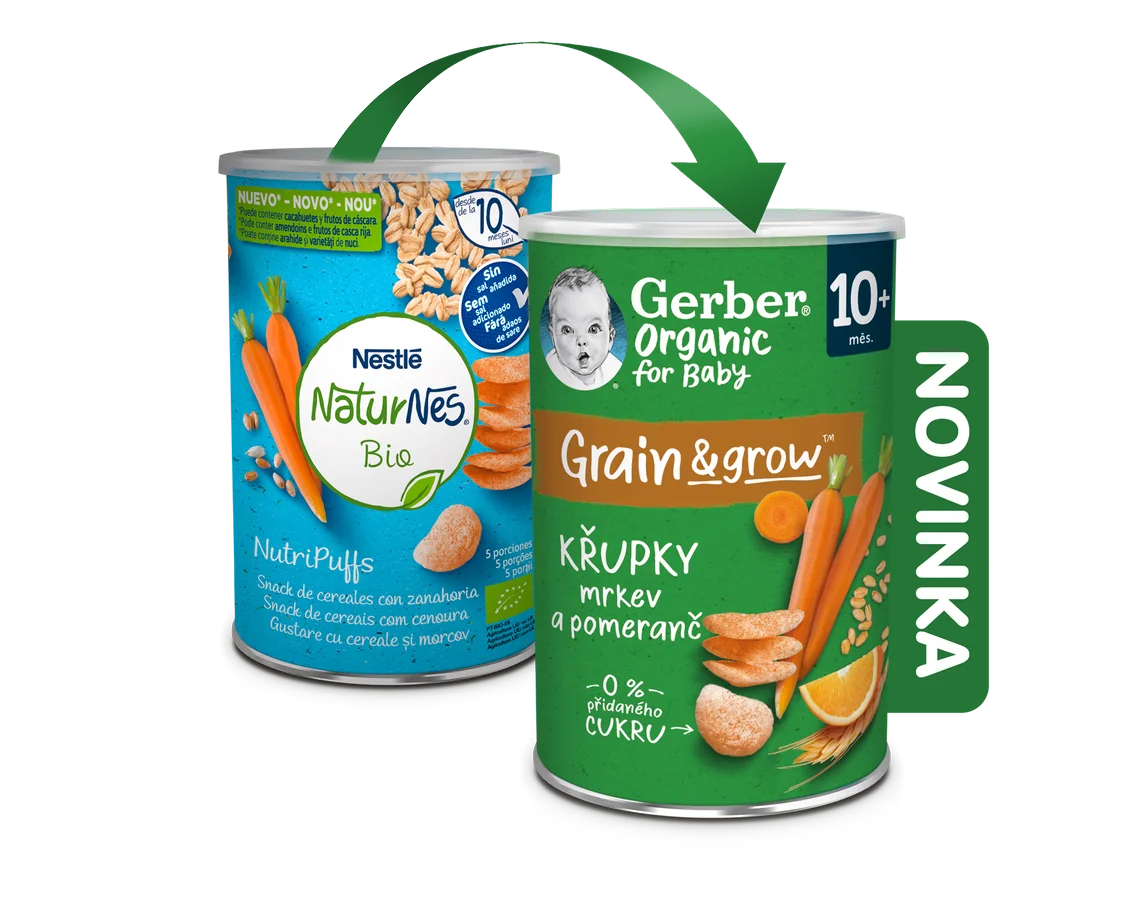 Gerber Organic Křupky s mrkví a pomerančem BIO 10m+ 35 g