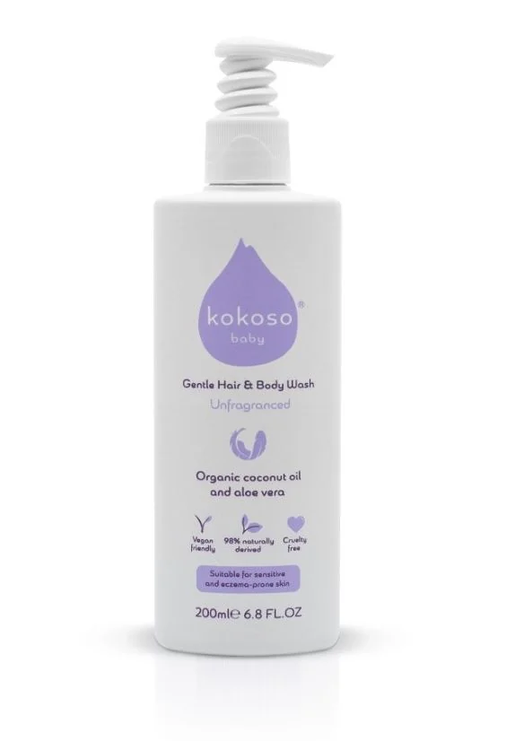 Kokoso Baby Jemný dětský mycí gel na tělo i vlásky bez parfemace 200 ml