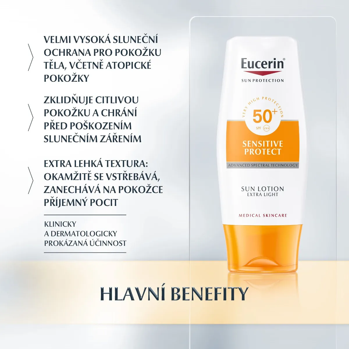 Eucerin SUN Extra lehké mléko na opalování SPF50+ 150 ml