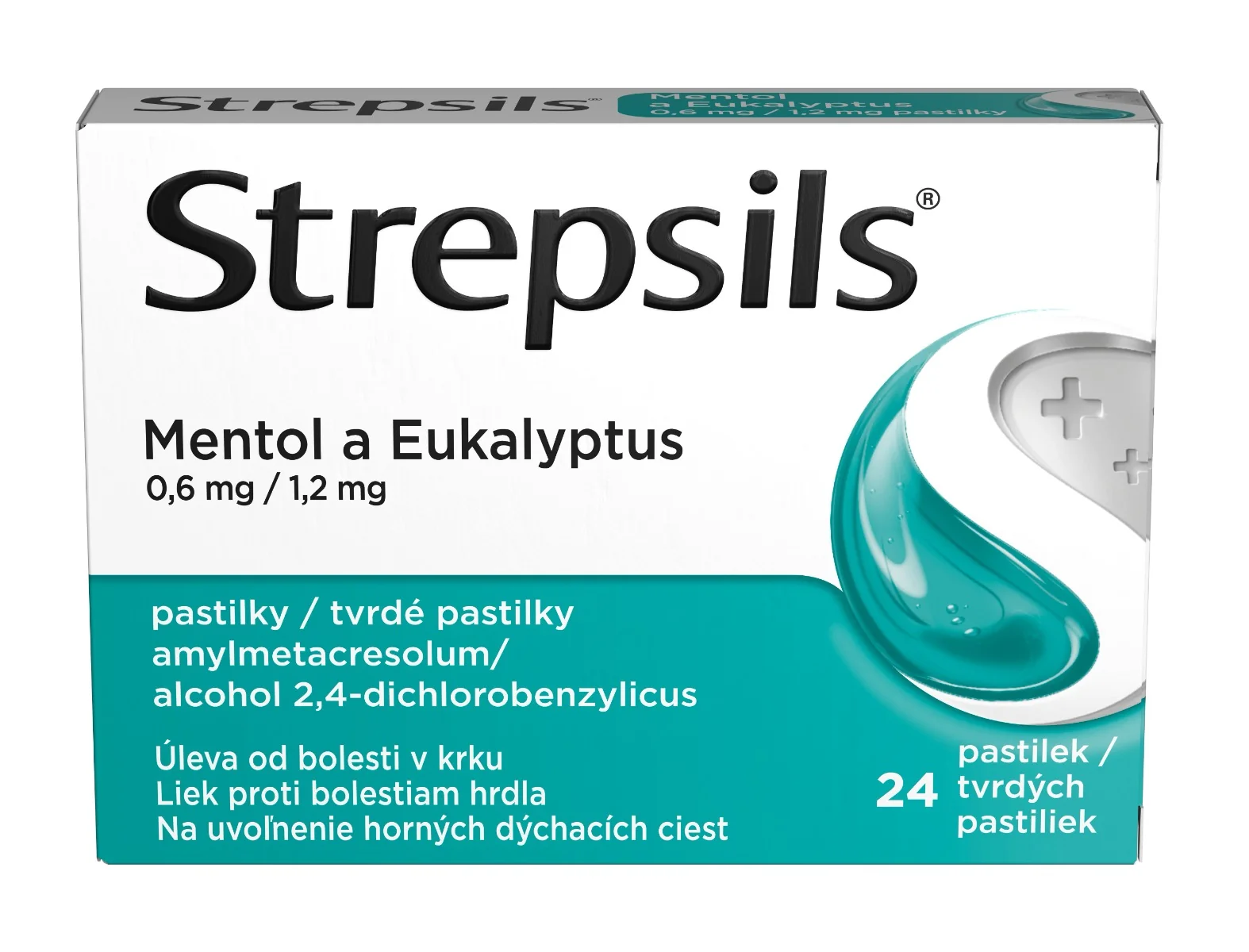 Strepsils Mentol a eukalyptus 24 pastilek