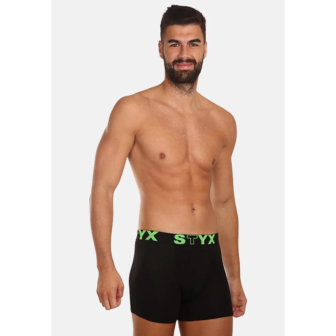 Styx Pánské boxerky long sportovní guma černé (U962) XXL 