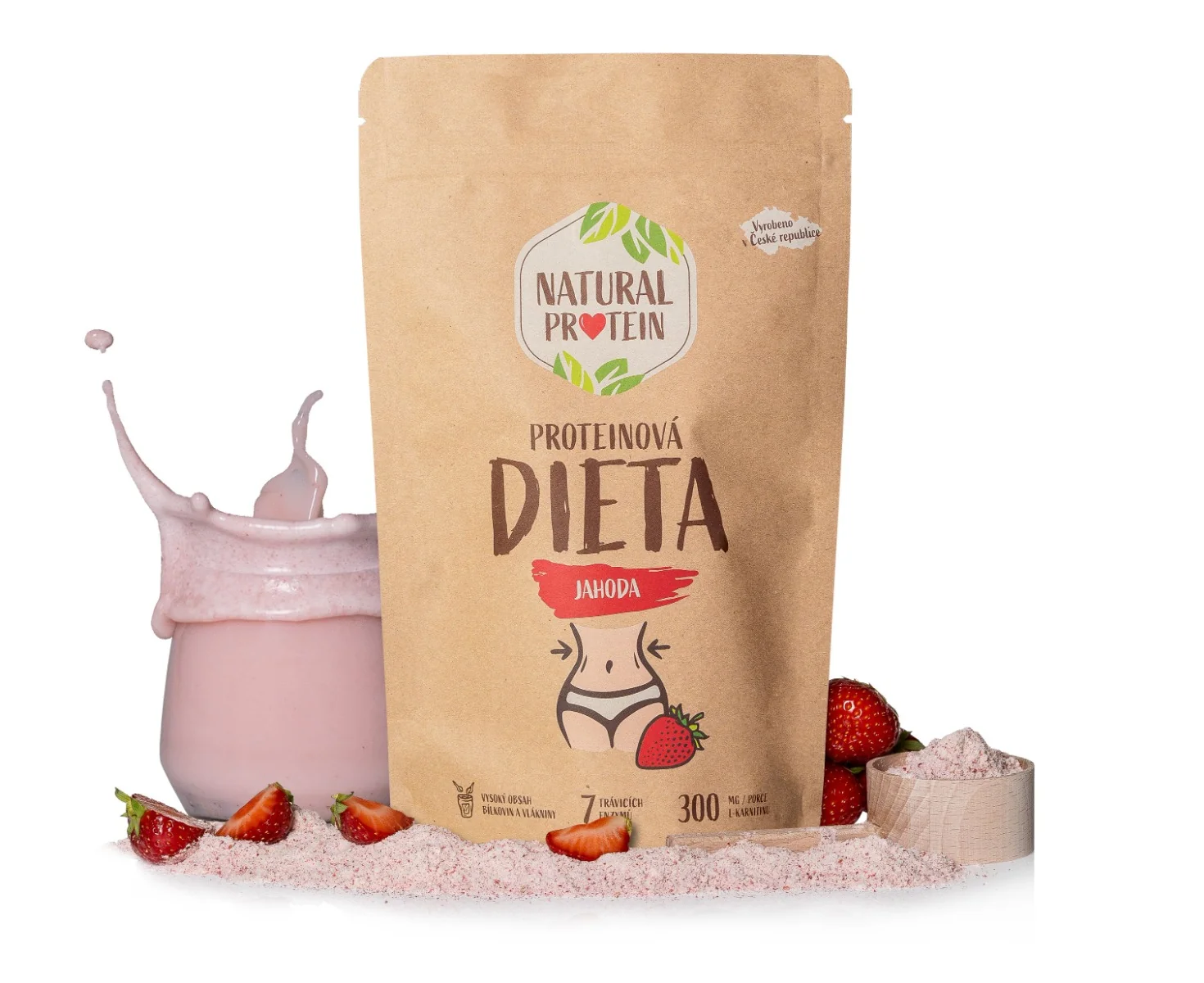 NaturalProtein Proteinová dieta jahoda 350 g