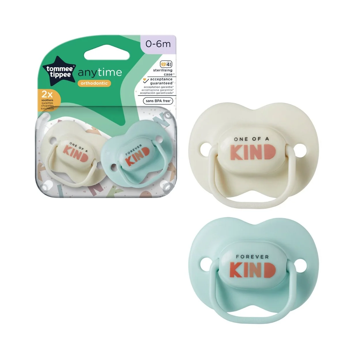 Tommee Tippee Dudlík CTN silikon AnyTime 0-6m 2 ks