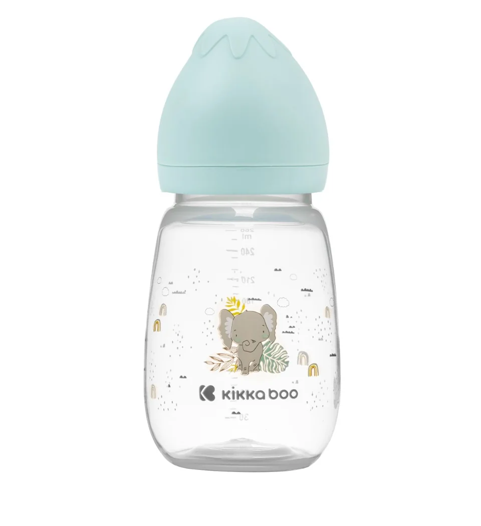 KikkaBoo Kojenecká láhev 3m+ Savanna Mint 260 ml