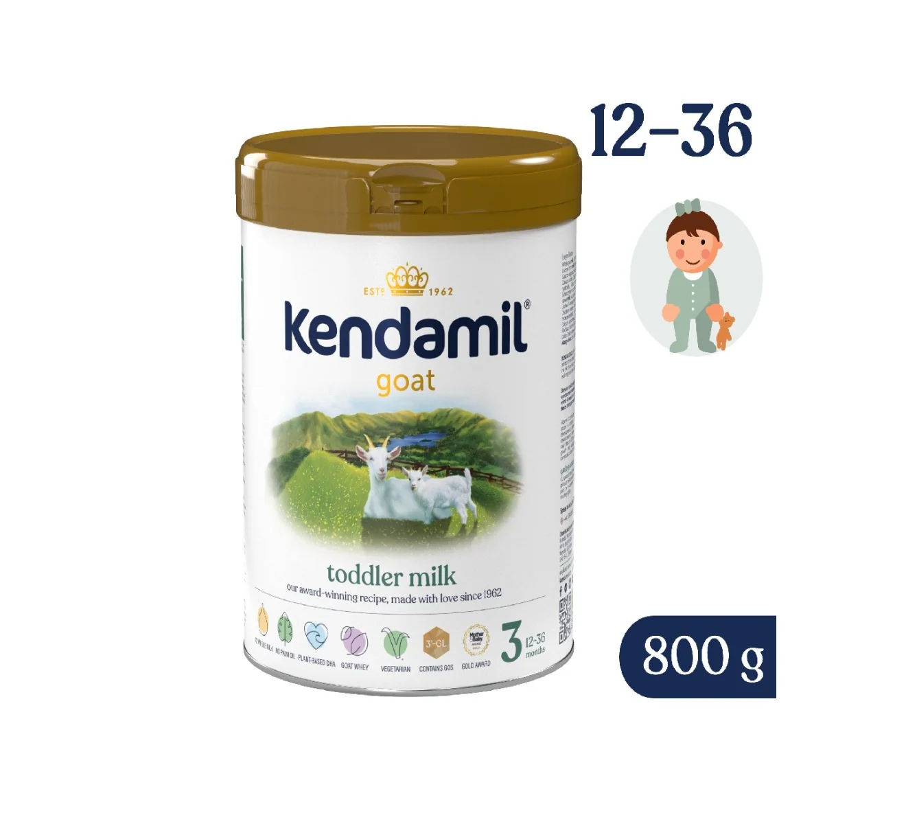 Kendamil Kozí batolecí mléko 3 DHA+ 800 g