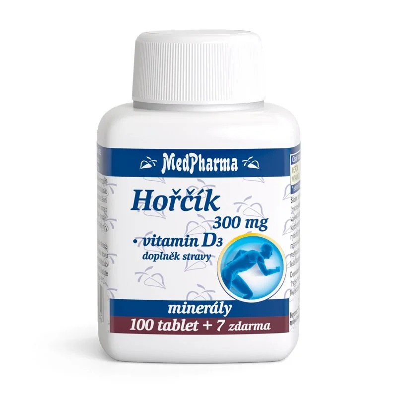 MedPharma Hořčík 300 mg + vitamín D3 107 tablet