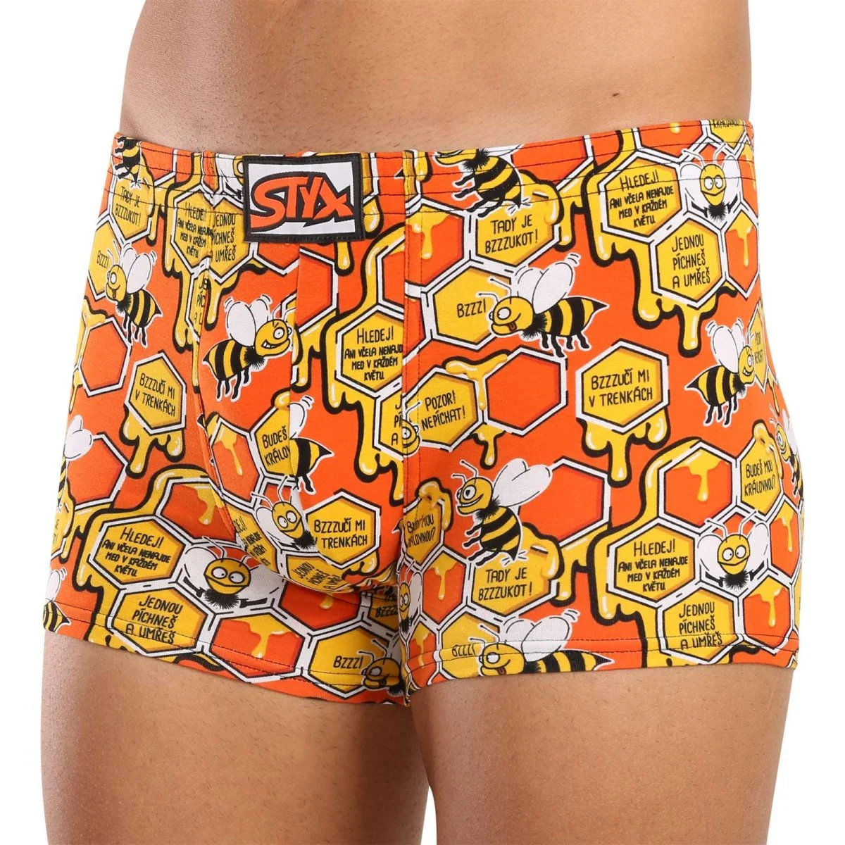 Styx Pánské boxerky art klasická guma včelky (Q1654) XXL 