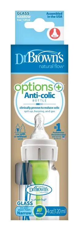 Dr.Browns Kojenecká láhev Options+ Anti-colic skleněná 120 ml 1 ks