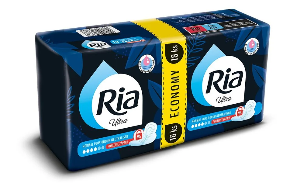 Ria Ultra Normal Plus Odour Neutraliser Economy pack menstruační vložky 18 ks