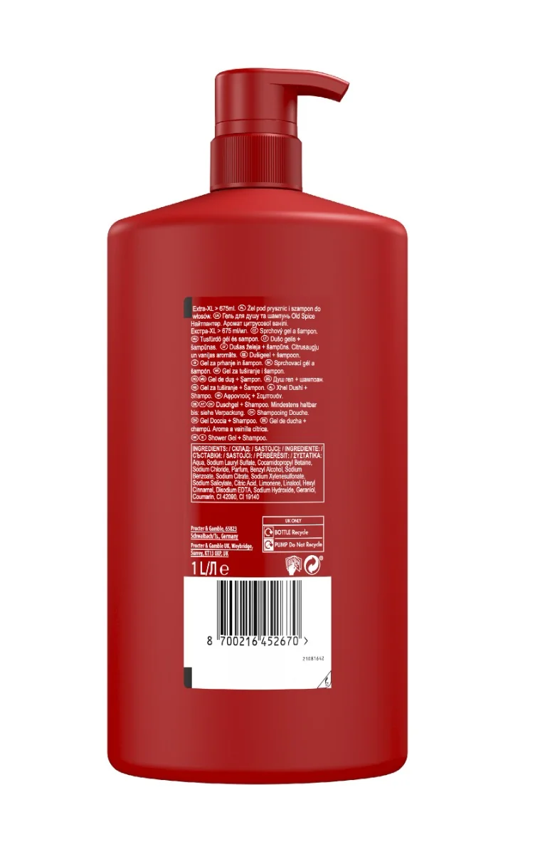 Old Spice Night Panther Sprchový gel a šampon 1000 ml