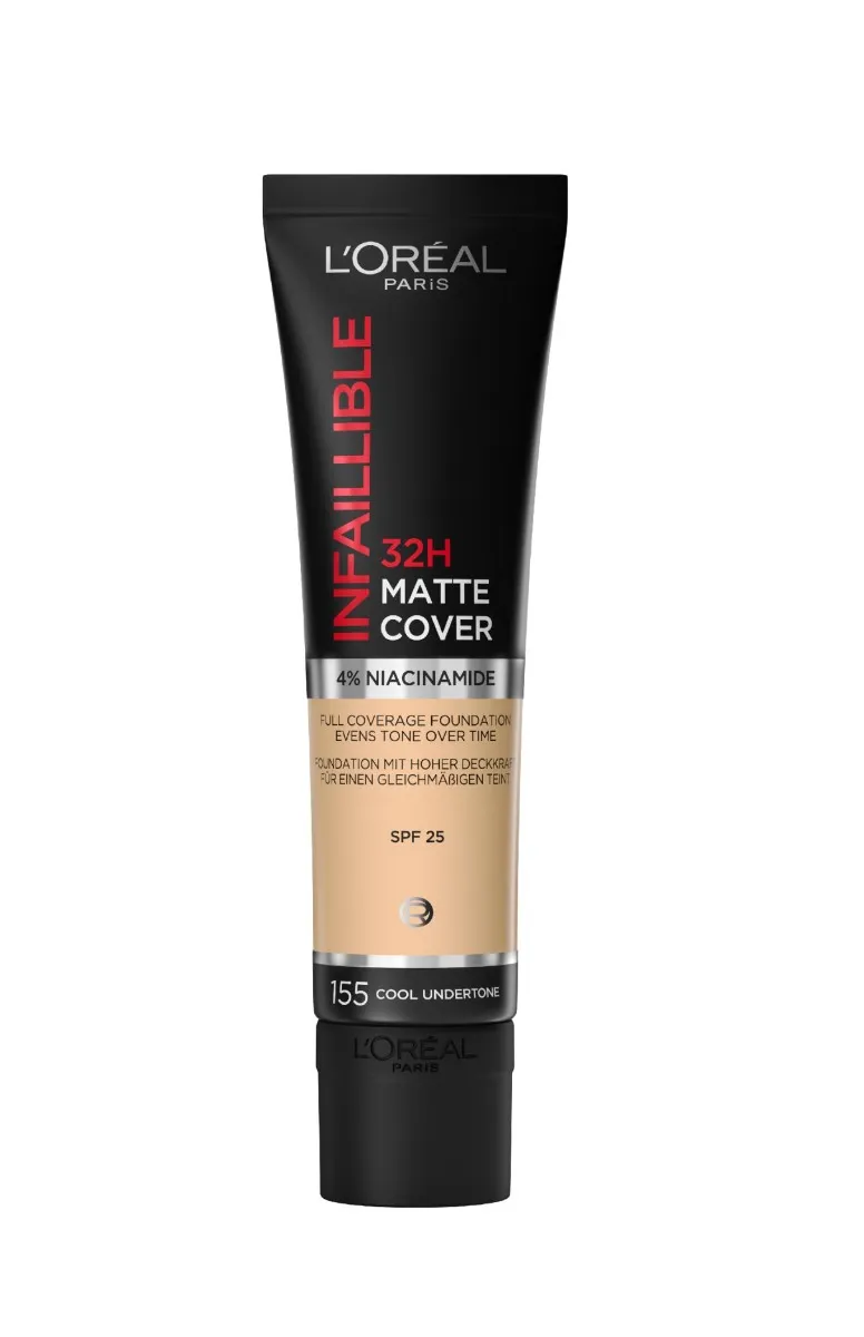 Loréal Paris Infaillible 32H Matte Cover odstín 155 Natural Rose dlouhotrvající make-up 30 ml