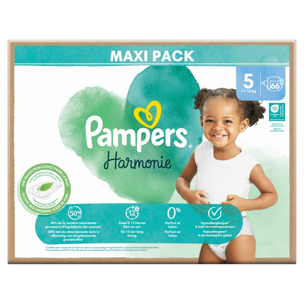 Pampers Harmonie Maxi Pack vel. 5 11–16 kg dětské pleny 66 ks