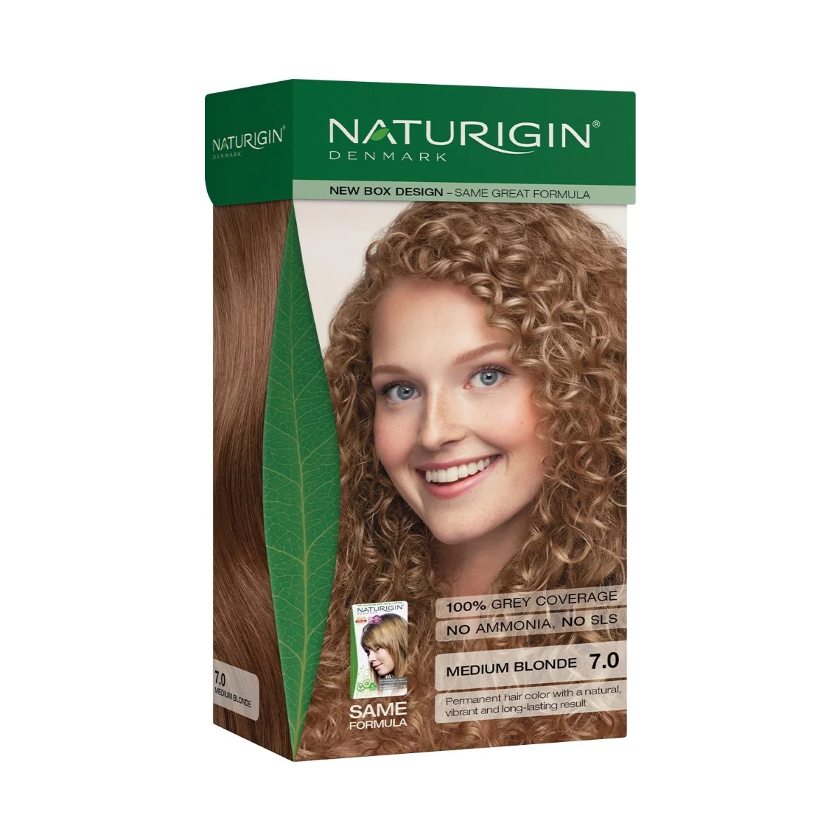 NATURIGIN Organic Based 100% Permanent Hair Colours Medium Blonde 7.0 barva na vlasy 115 ml