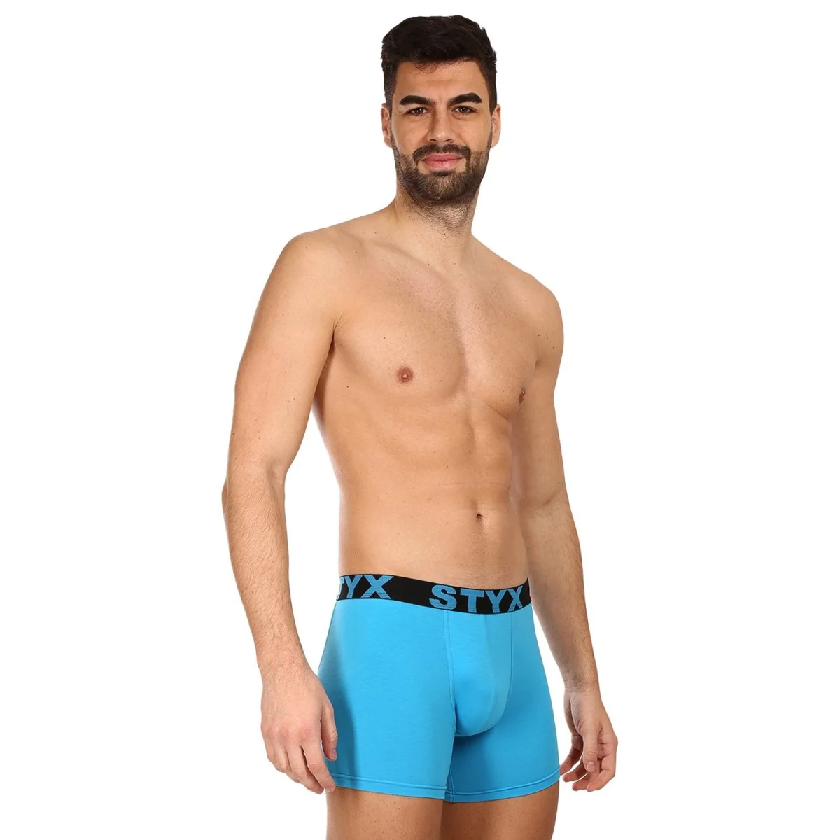 Styx 3PACK pánské boxerky long sportovní guma světle modré (3U1169) XL 