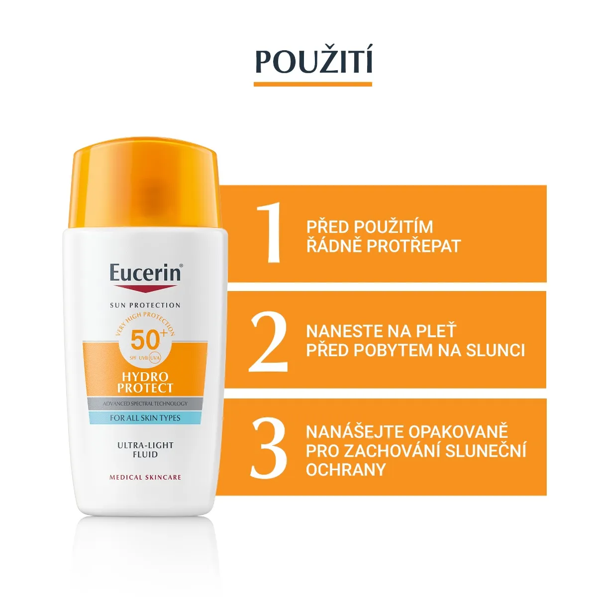 Eucerin SUN Hydro Protect SPF50+ ultra lehký fluid na obličej 50 ml