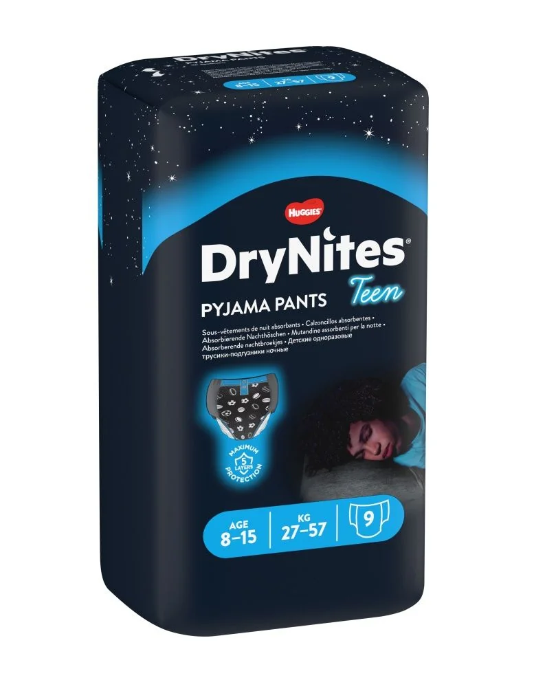 Huggies DryNites Boy 8-15 let 27-57 kg absorpční kalhotky 9 ks