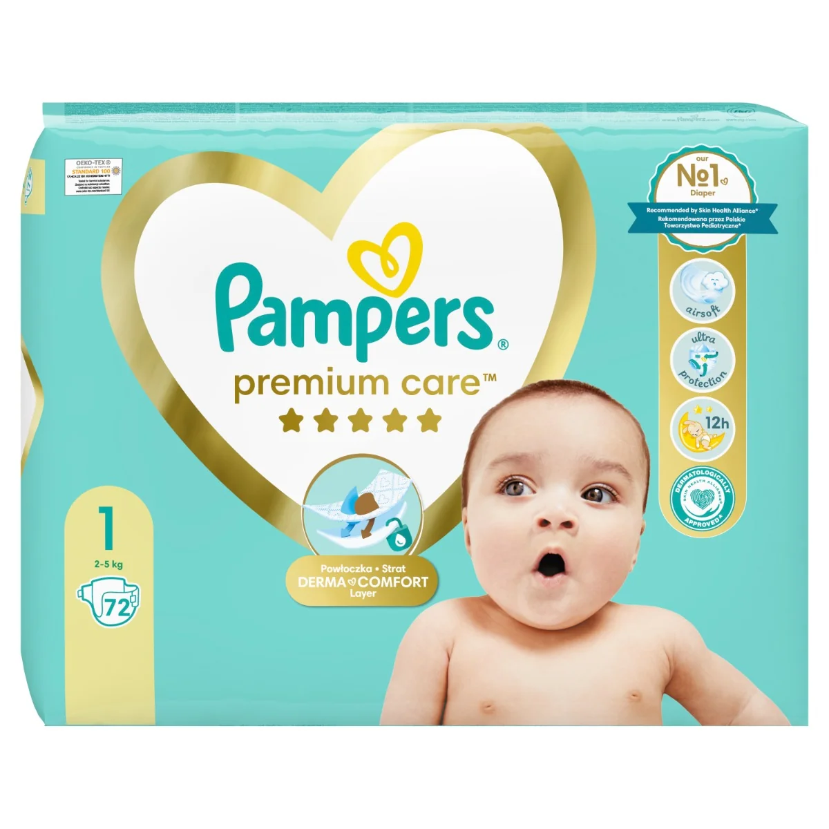 Pampers Premium Care vel. 1 2–5 kg dětské pleny 72 ks