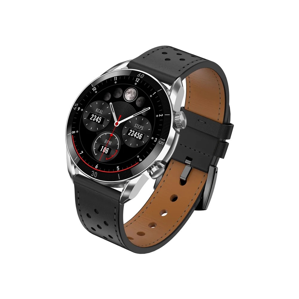 Garett Smartwatch V10 smart hodinky Silver/Black Leather