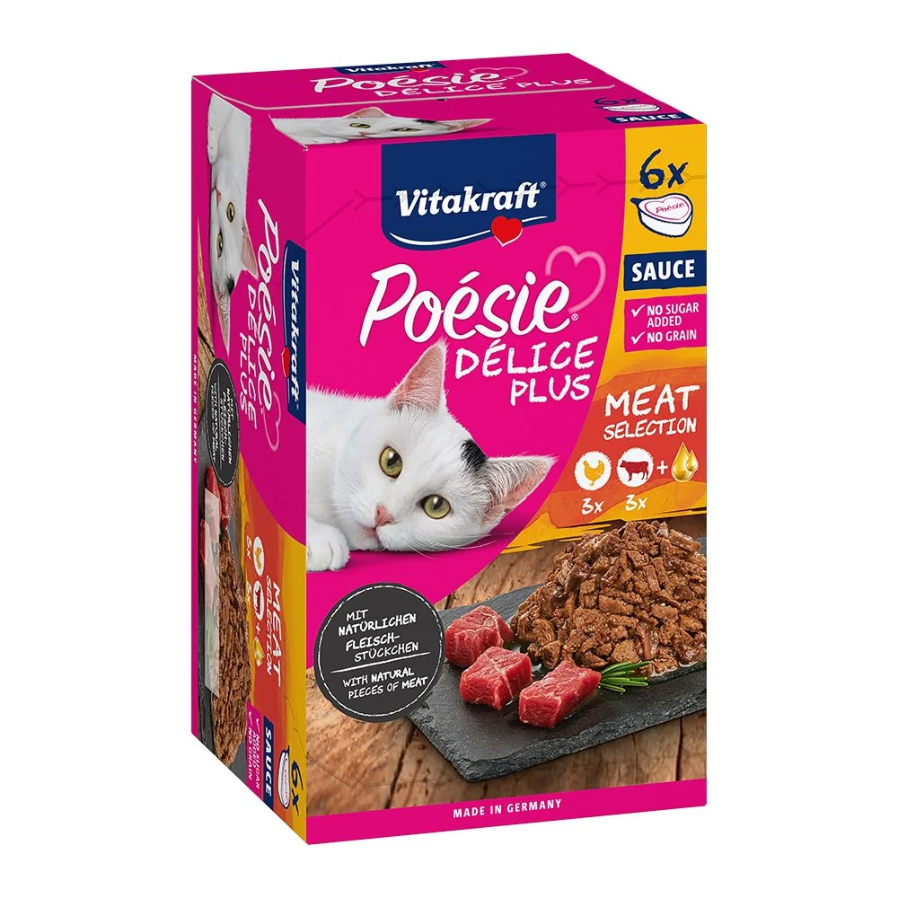 Vitakraft Poésie Délice Plus kuřecí + hovězí 6x85 g