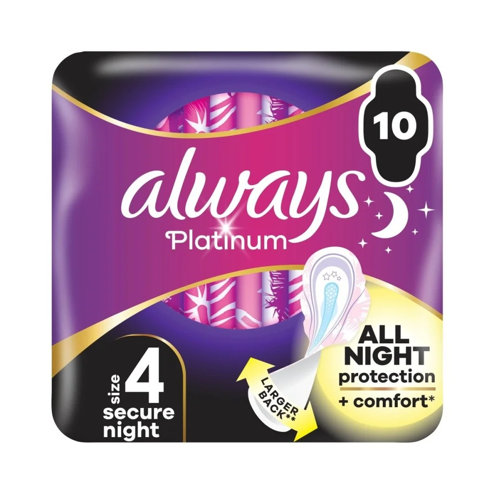 Always Ultra Secure Platinum Night vložky 10 ks