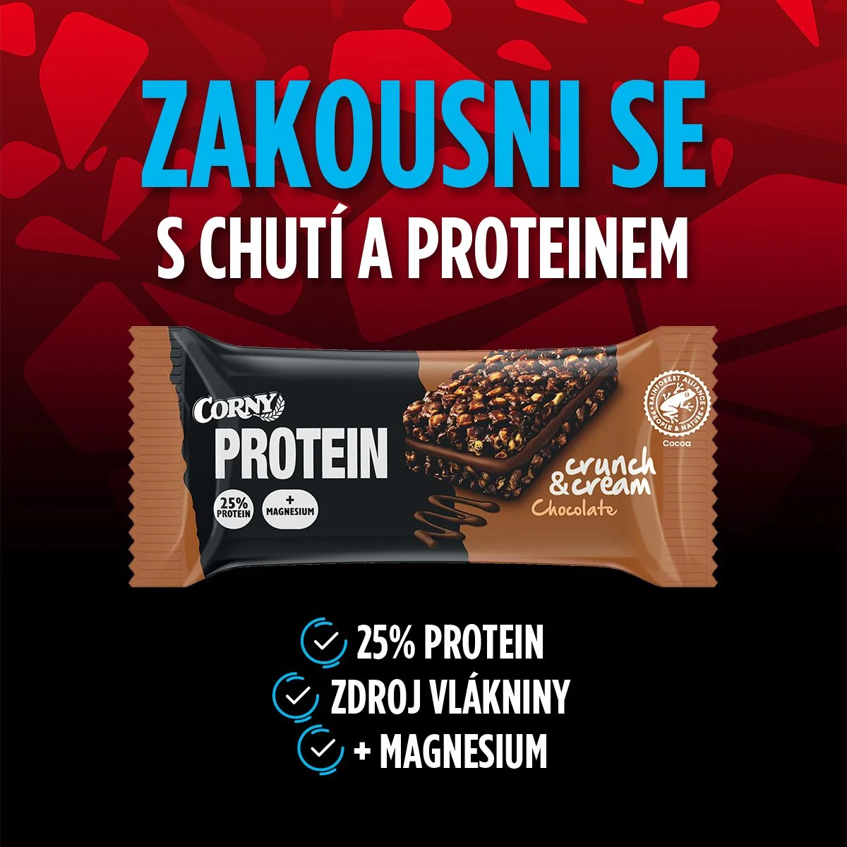 Corny Protein Crunch & Cream čokoláda 35 g