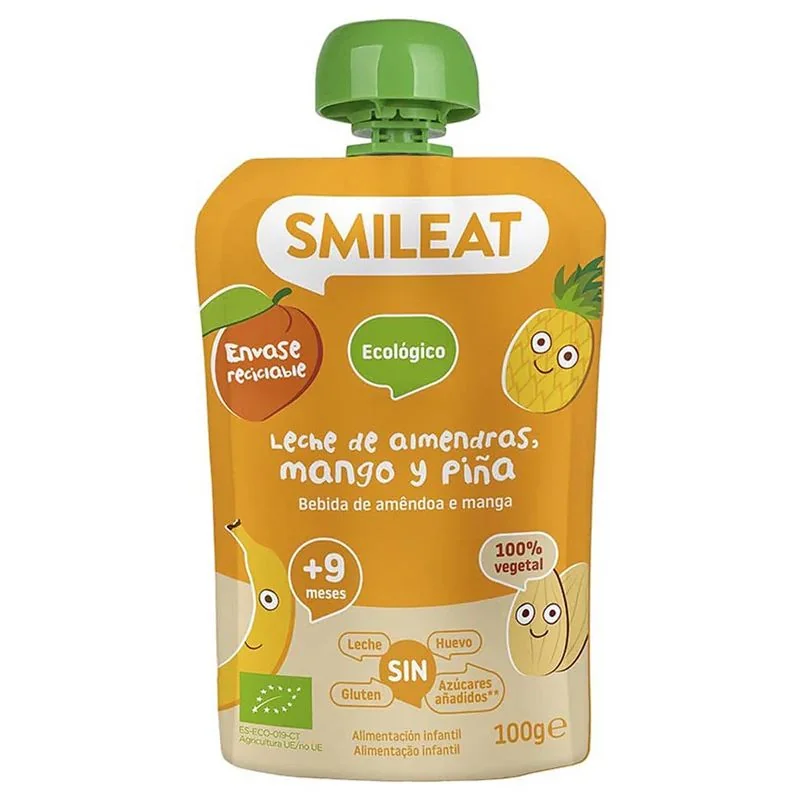 Smileat BIO kapsička mandlové mléko jablko ananas mango a banán 9M+ 100 g