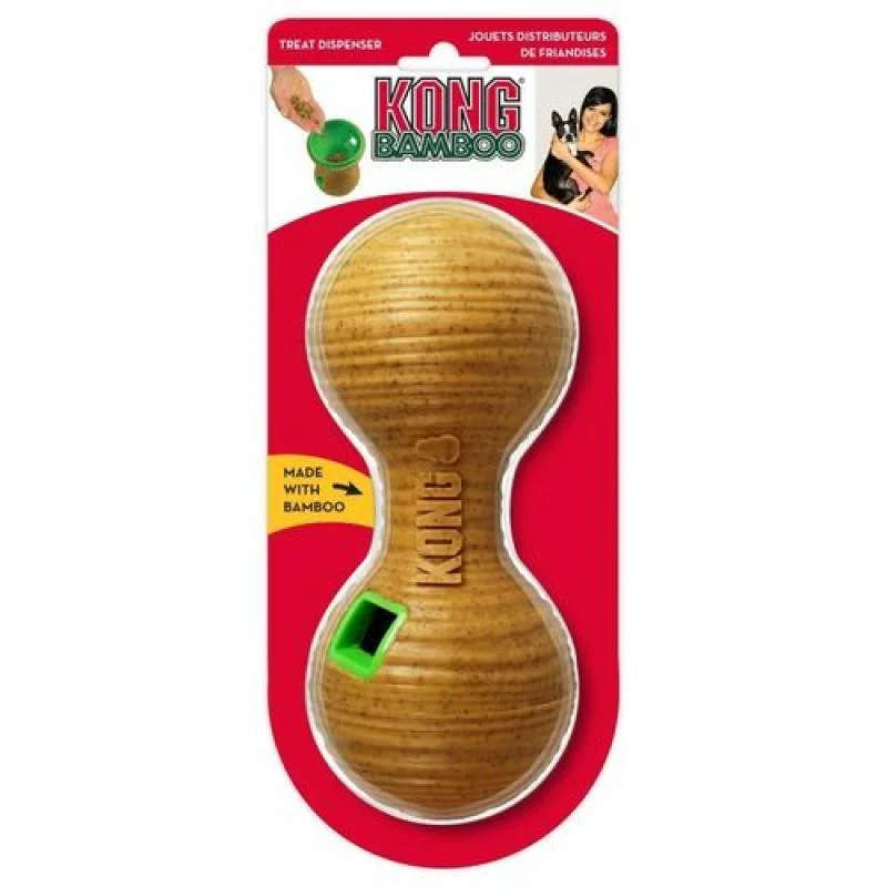 Kong BAMBOO činka z bambusu na pochoutky M 8,3x20,3x8,3cm pro psy