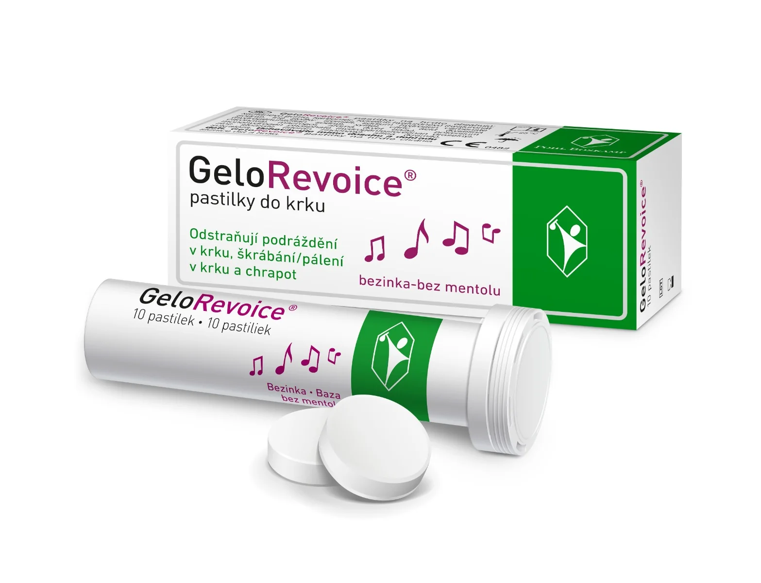 GeloRevoice Bezinka - bez mentolu pastilky do krku 10 ks