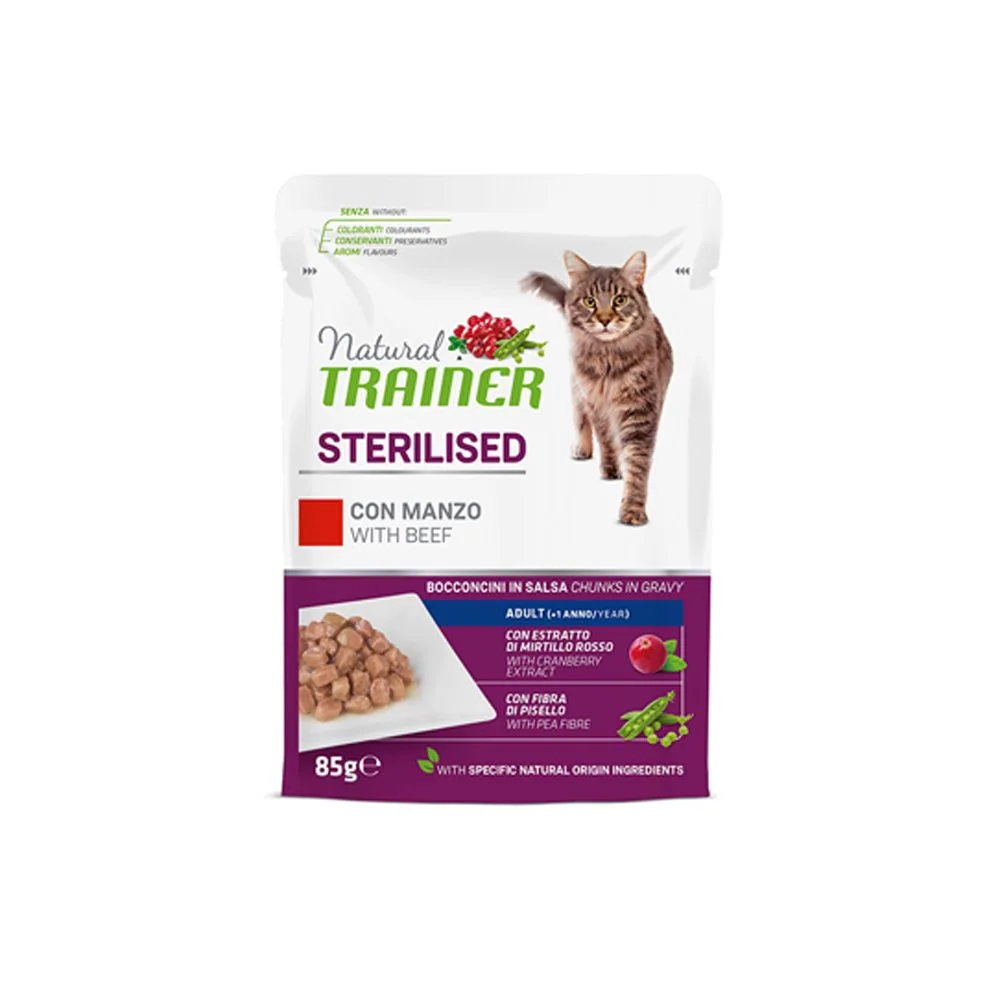 Natural Trainer Sterilised hovězí kapsička 85 g