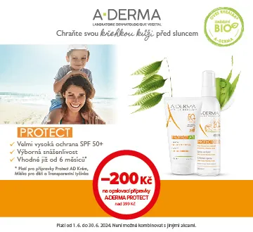 A-Derma Protect 200 Kč nad 399 Kč (červen 2024)