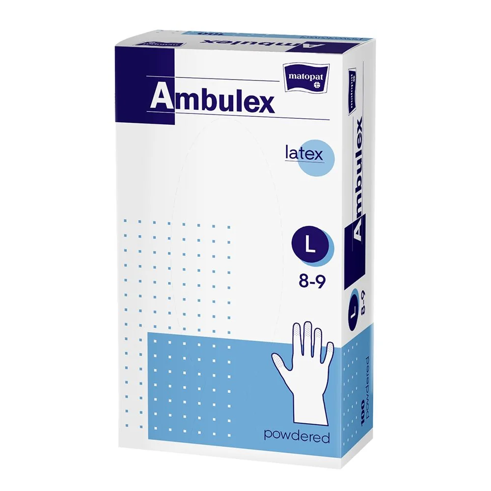 Ambulex Rukavice latexové jemně pudrované vel. L 100 ks