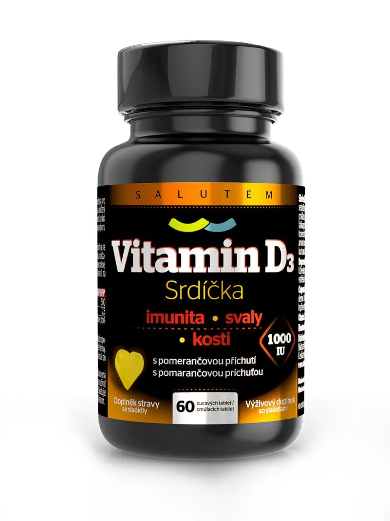 Salutem Vitamin D3 srdíčka 1000 IU 60 tablet