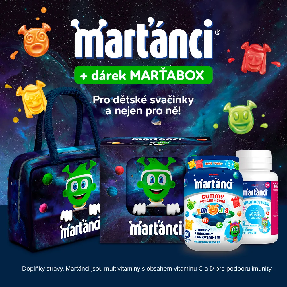 Marťánci Multivitamin 50 gummies + 50 cucacích tablet + dárek Marťabox