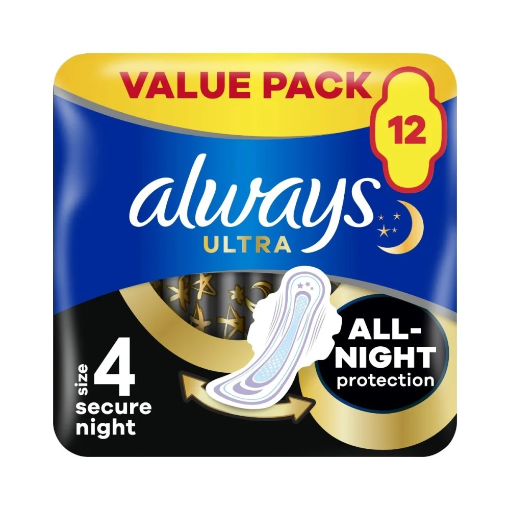 Always Ultra Extra Night Protection vložky 12 ks