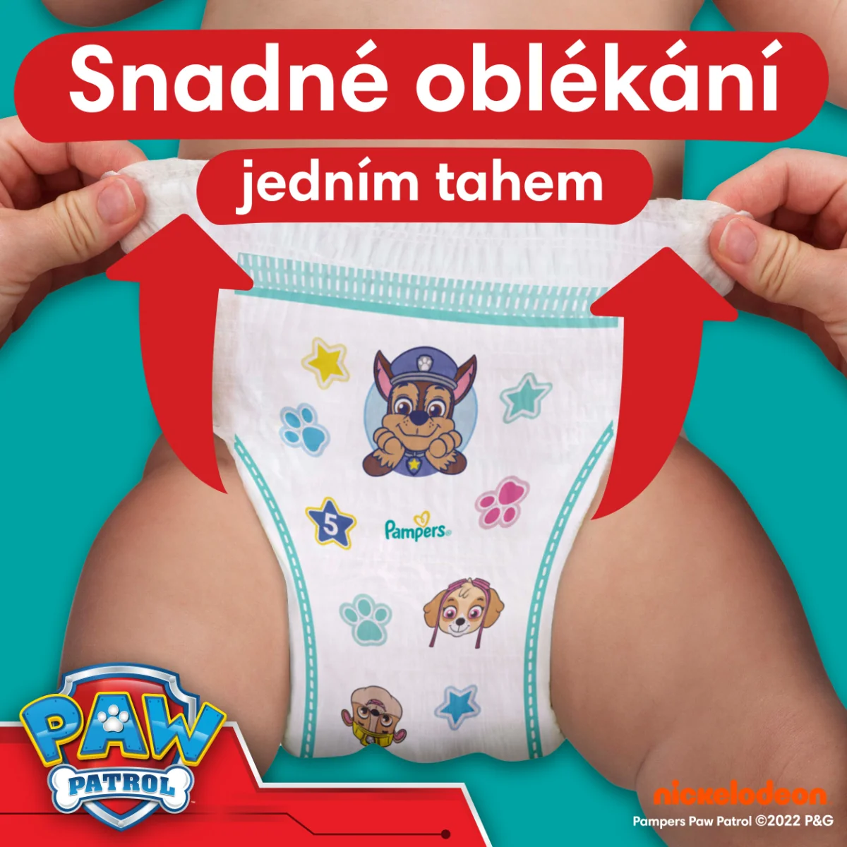 Pampers Pants vel. 5 carry pack paw patrol 12-17 kg plenkové kalhotky 66 ks